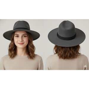 Fedora with Black Grosgrain Ribbon